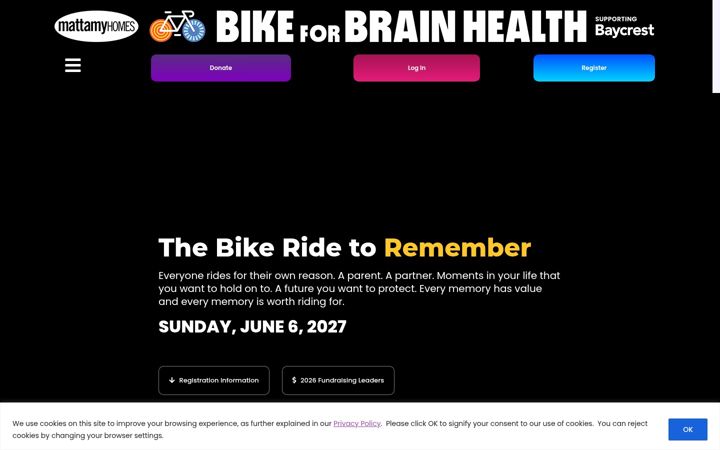 Captura de ecrã de bikeforbrainhealth.ca