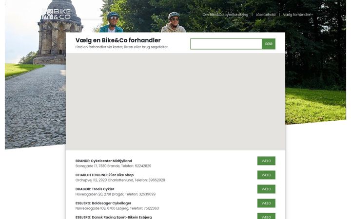 Screenshot of bikeforsikring.dk