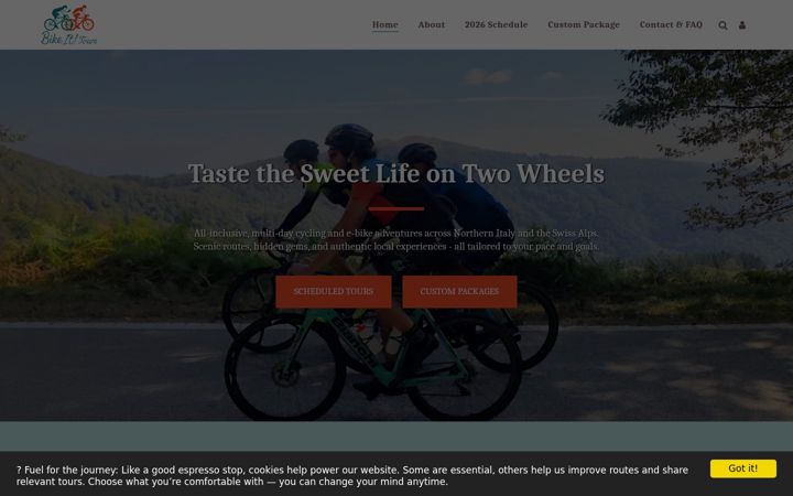 Screenshot of bikeittours.com