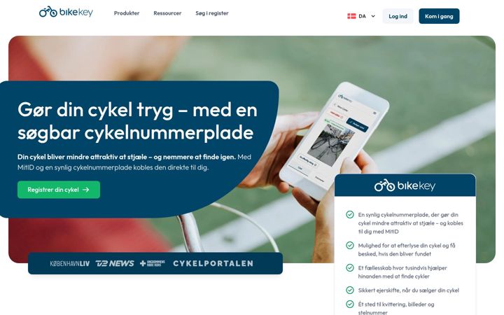 Screenshot of bikekey.com