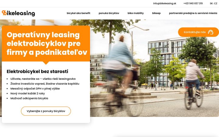 Screenshot of bikeleasing.sk