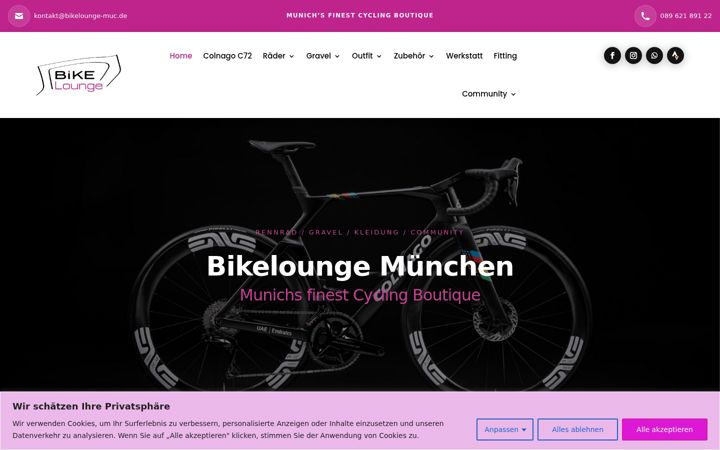 Skærmbillede af bikelounge-muc.de
