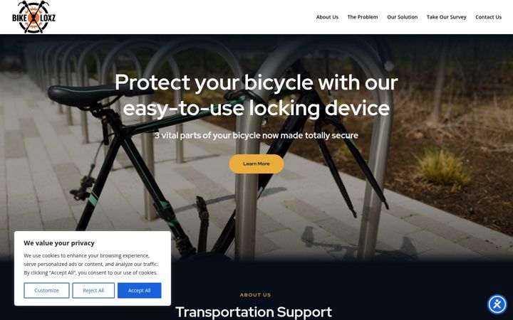 Screenshot of bikeloxz.com