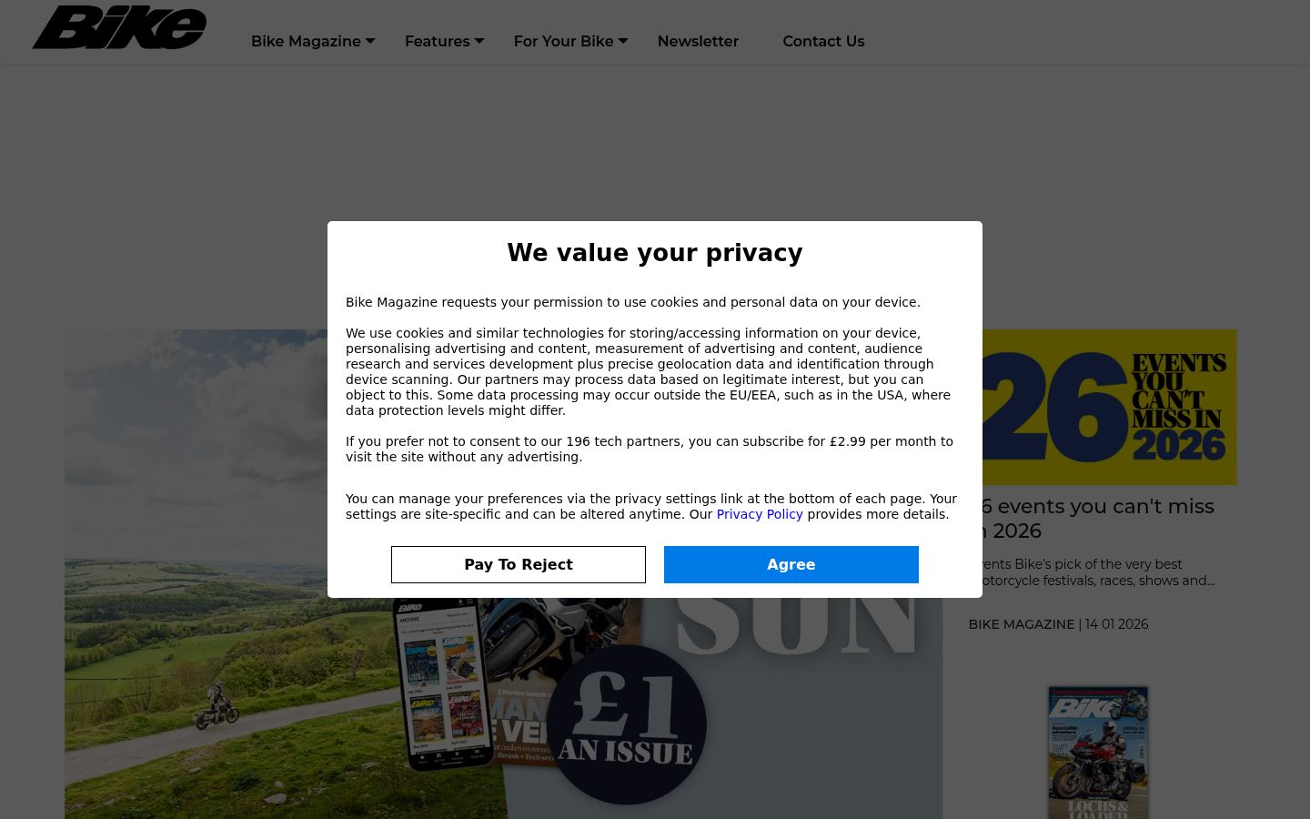 Screenshot of the consent banner shown before any interaction