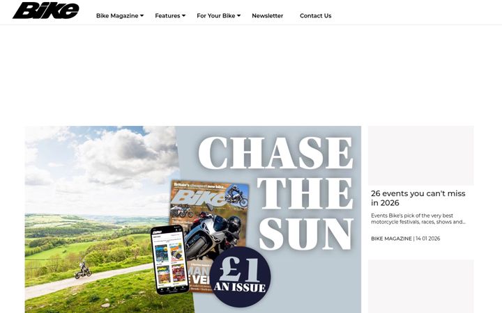 Screenshot of bikemagazine.co.uk
