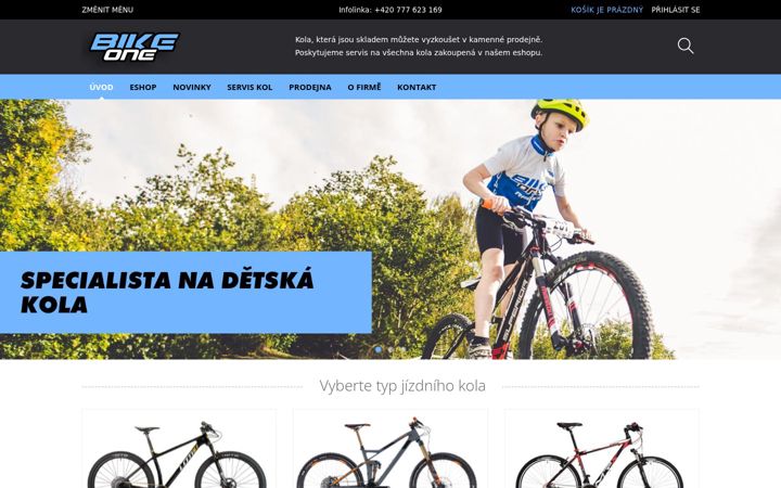 Skærmbillede af bikeone.cz