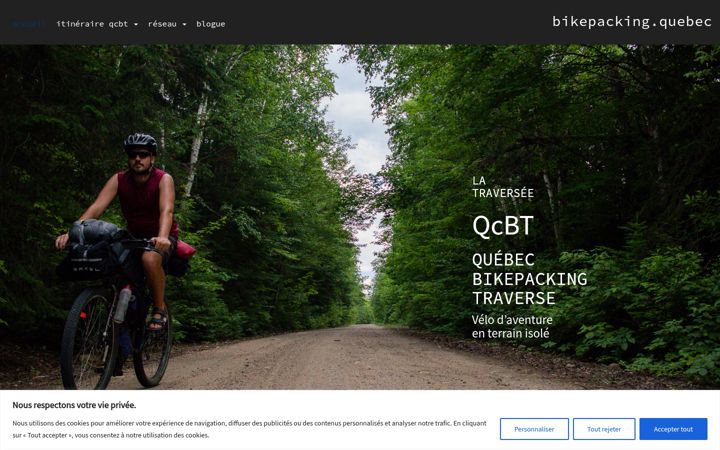 Screenshot of bikepacking.quebec