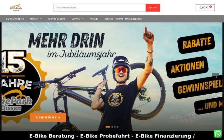 Screenshot of bikepark-dissen.de