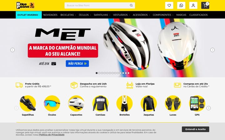 Screenshot of bikepointsc.com.br