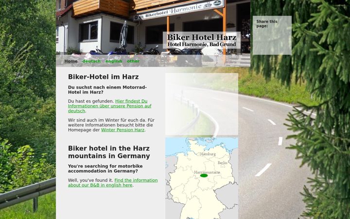 Screenshot of biker-hotel-harz.de