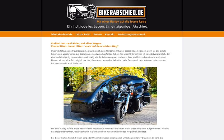 Screenshot of bikerabschied.de