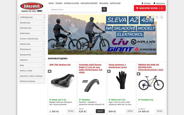 Screenshot of bikeranch.cz