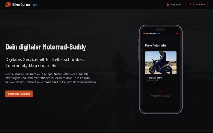 Captura de ecrã de bikercorner.de