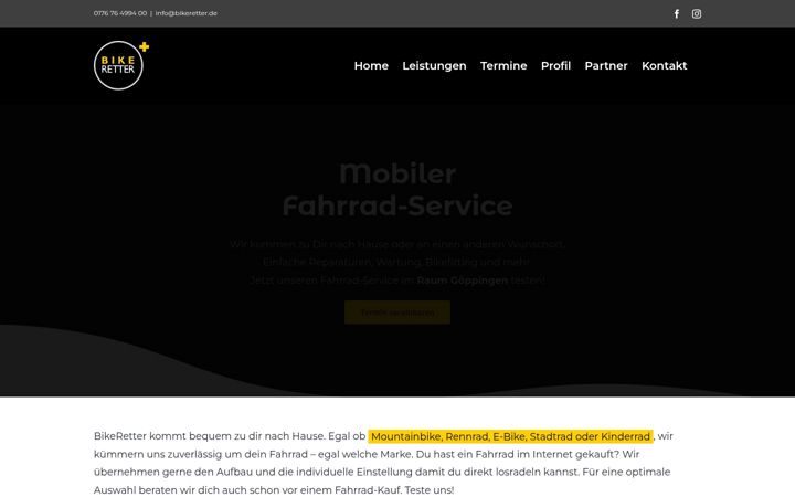 Screenshot of bikeretter.de