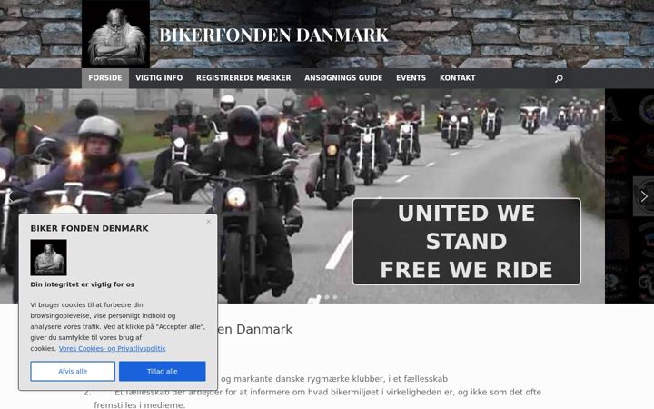 Screenshot of bikerfonden.dk