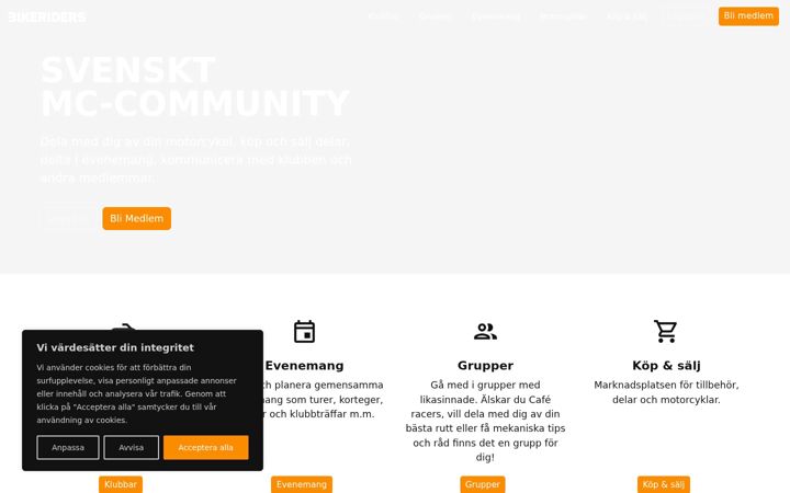 Screenshot of bikeriders.se
