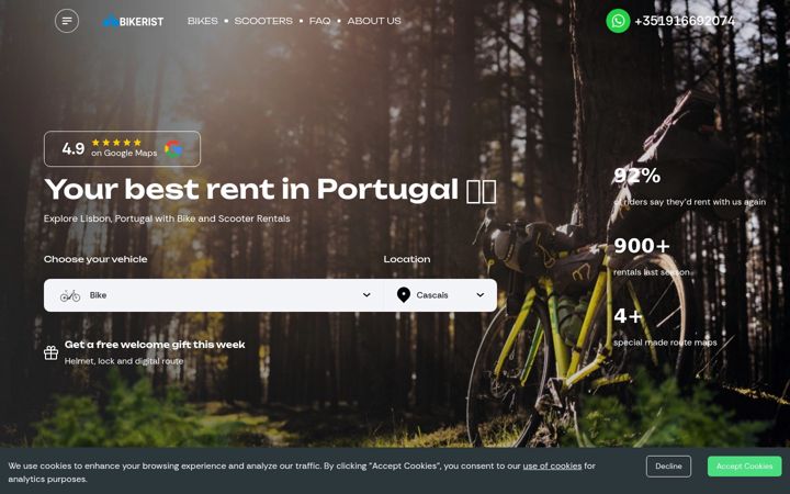 Screenshot of bikerist.com