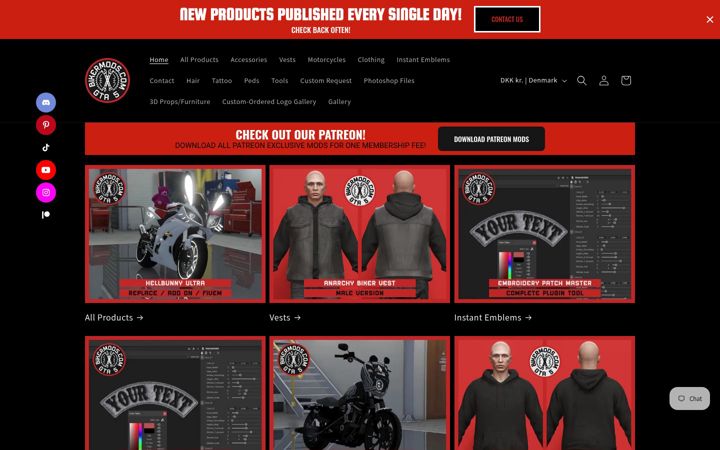 Screenshot of bikermods.com