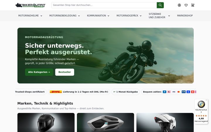Screenshot of bikeroutfit.dk