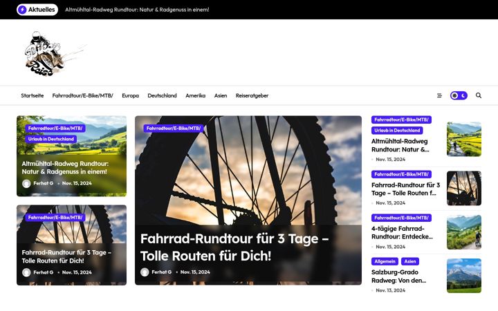 Screenshot of bikerreise.de
