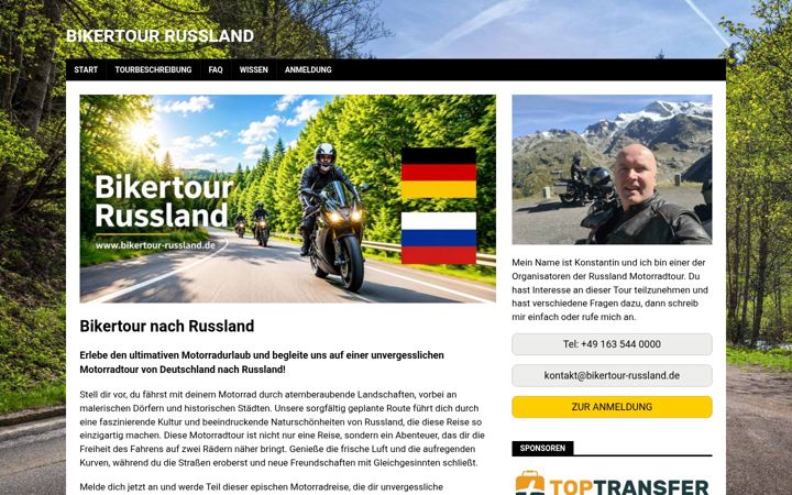 Screenshot van bikertour-russland.de