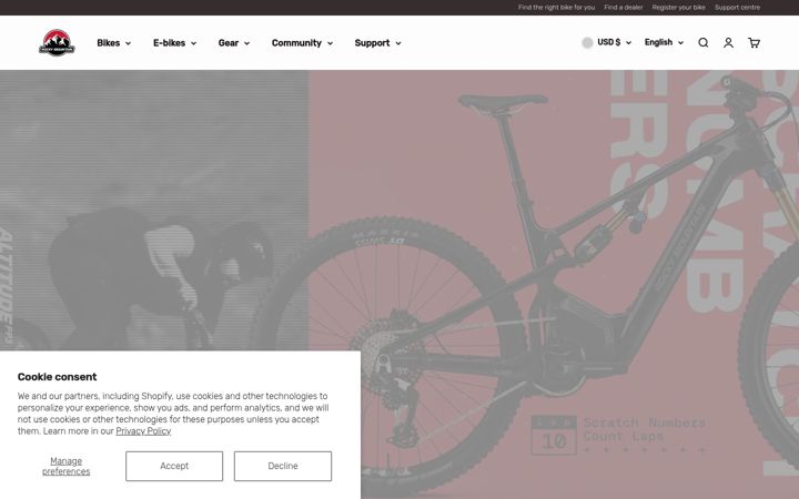 Screenshot of bikes.com
