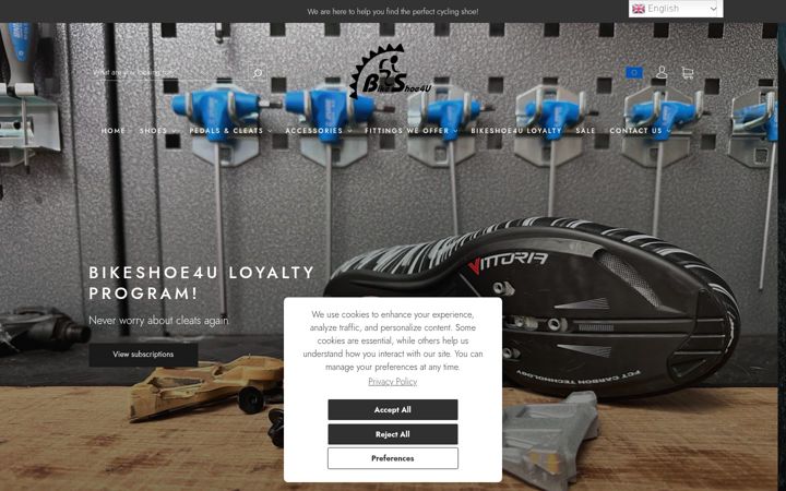Screenshot of bikeshoe4u.com