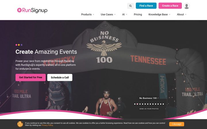 Screenshot of bikesignup.com