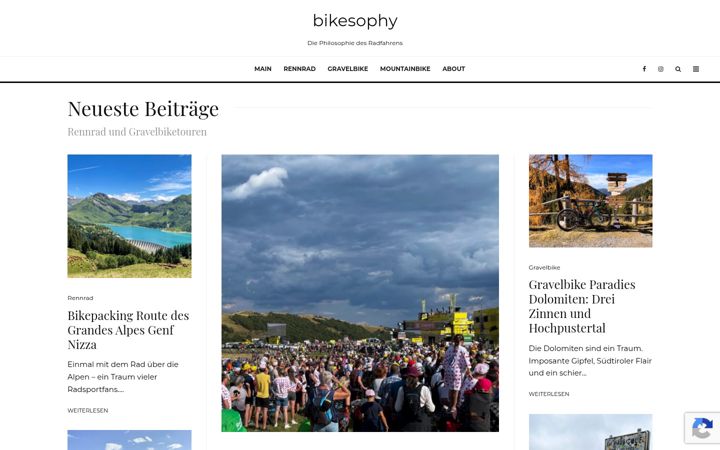 Screenshot of bikesophy.com