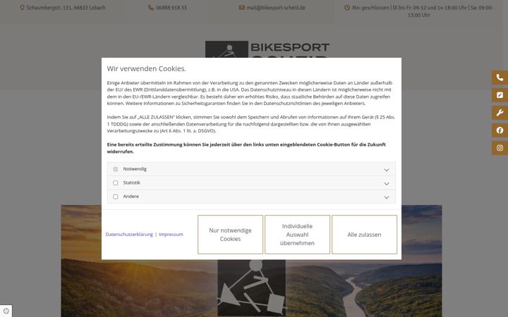 Screenshot of bikesport-scheid.de