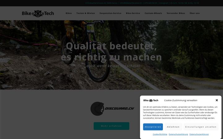 Ekrānuzņēmums no biketechaarau.ch