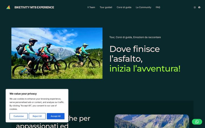 Skærmbillede af biketivity.it