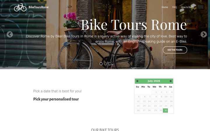 Screenshot of biketoursrome.com