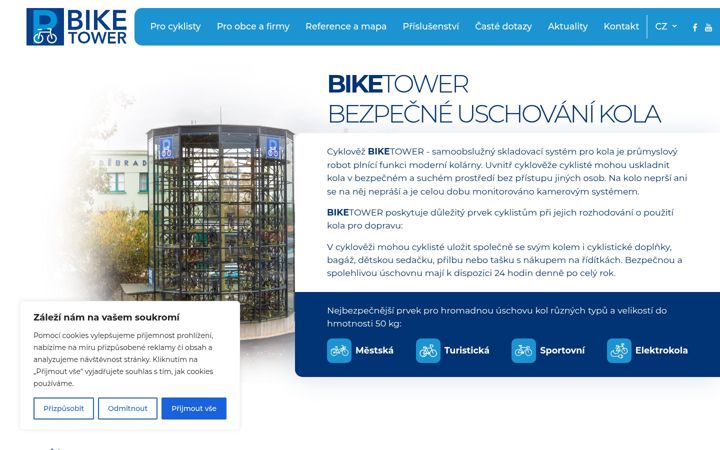 Screenshot of biketower.cz