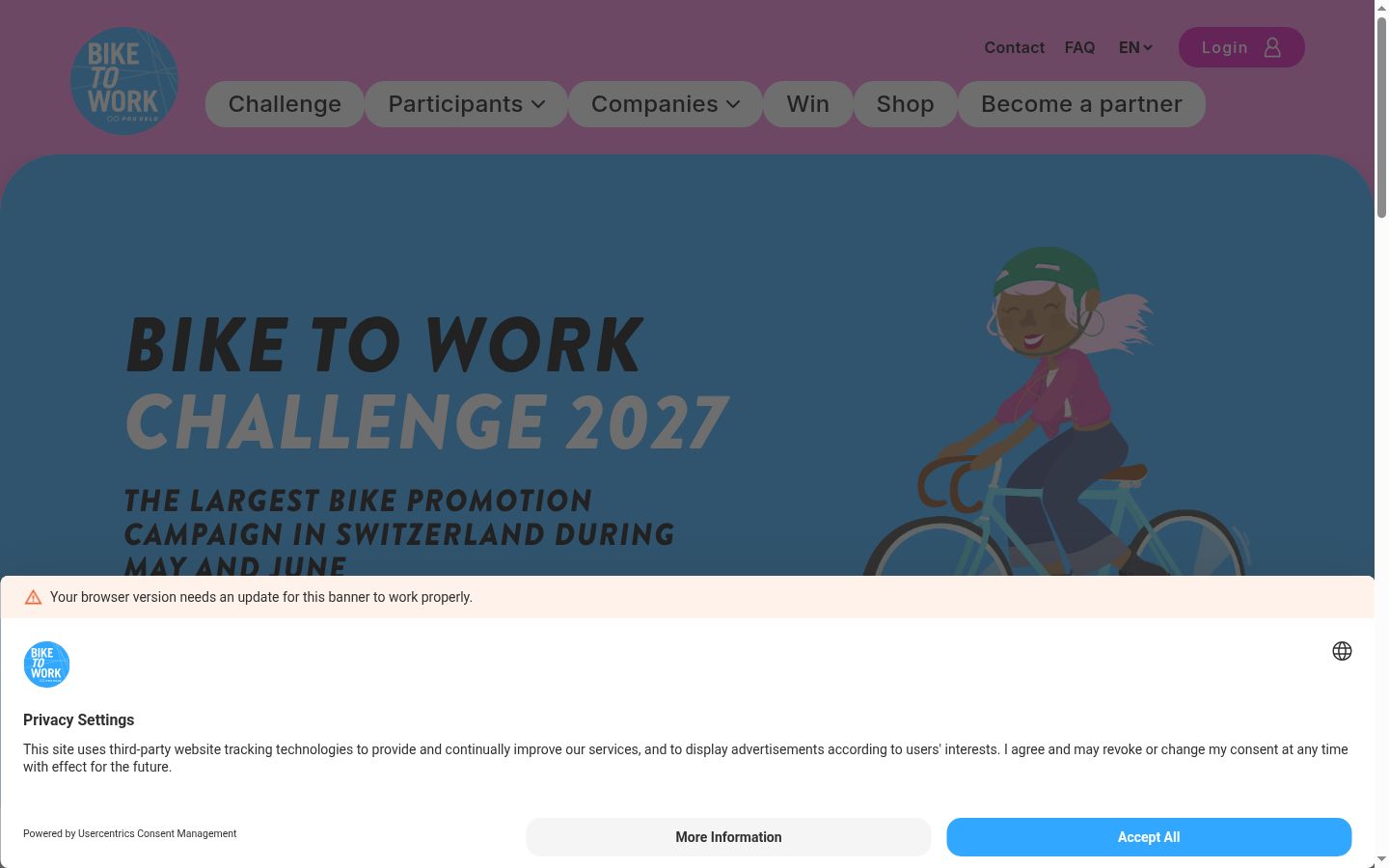 Screenshot of the consent banner shown before any interaction
