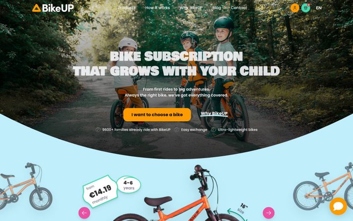Screenshot of bikeup.rent