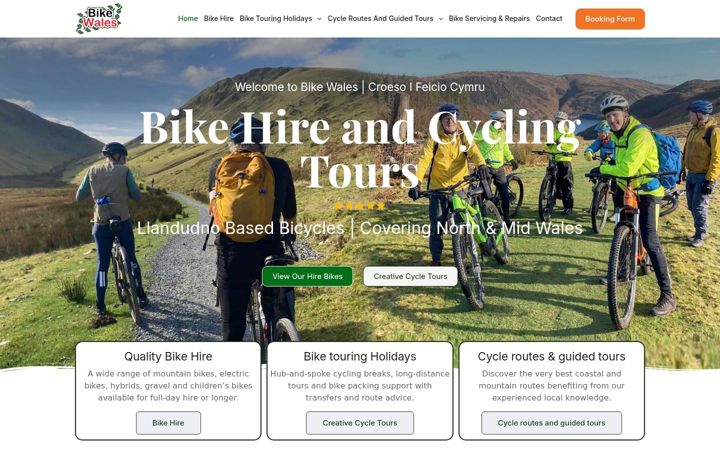 Screenshot of bikewales.co.uk