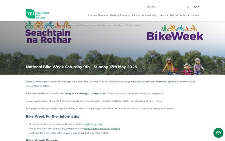Skjermbilde av bikeweek.ie