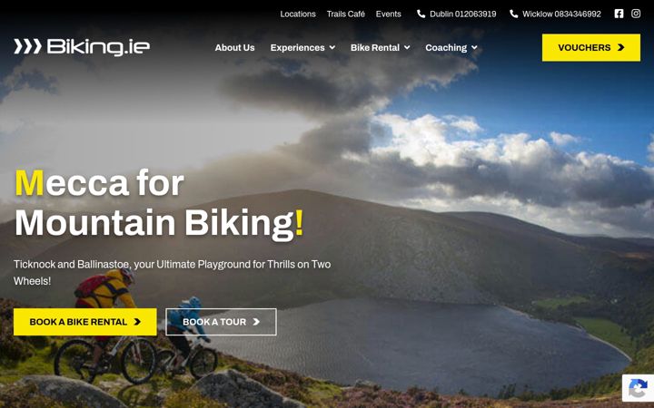 Skjermbilde av biking.ie