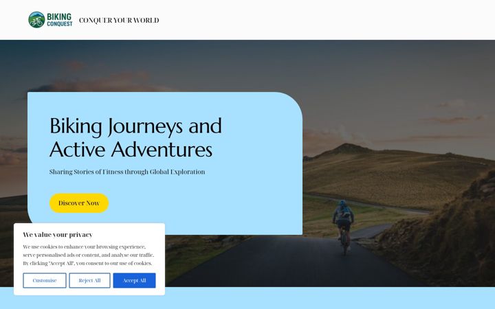 Screenshot of bikingconquest.com