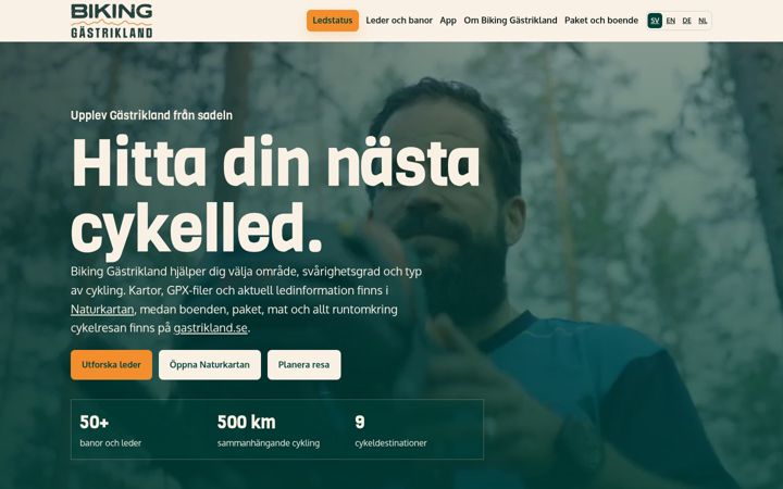 Screenshot of bikinggastrikland.se