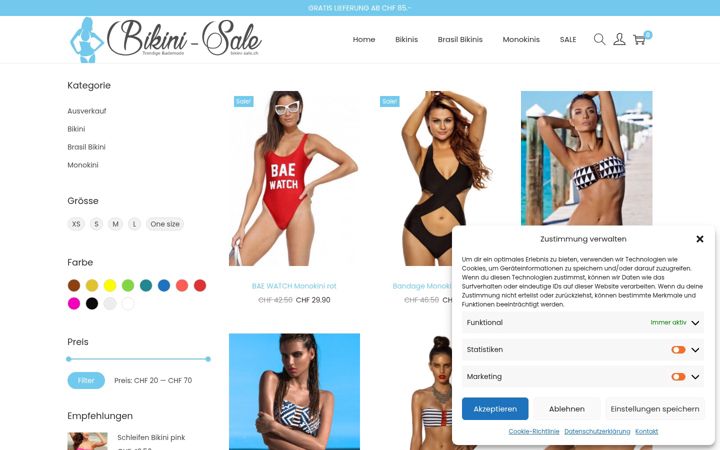 Ekrānuzņēmums no bikini-sale.ch