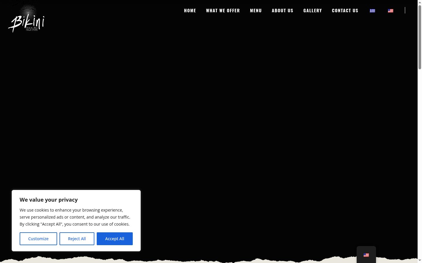 Screenshot del banner di consenso mostrato prima di qualsiasi interazione