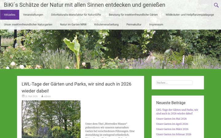 Skärmbild av bikis-schaetze-der-natur.de