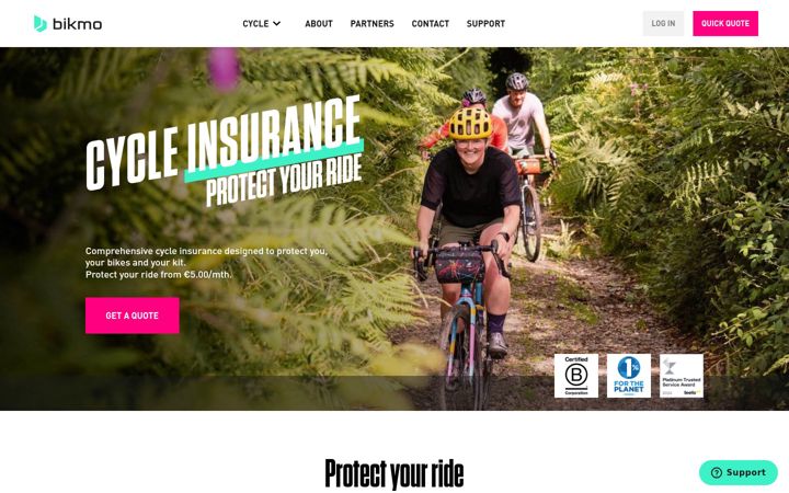 Screenshot of bikmo.ie