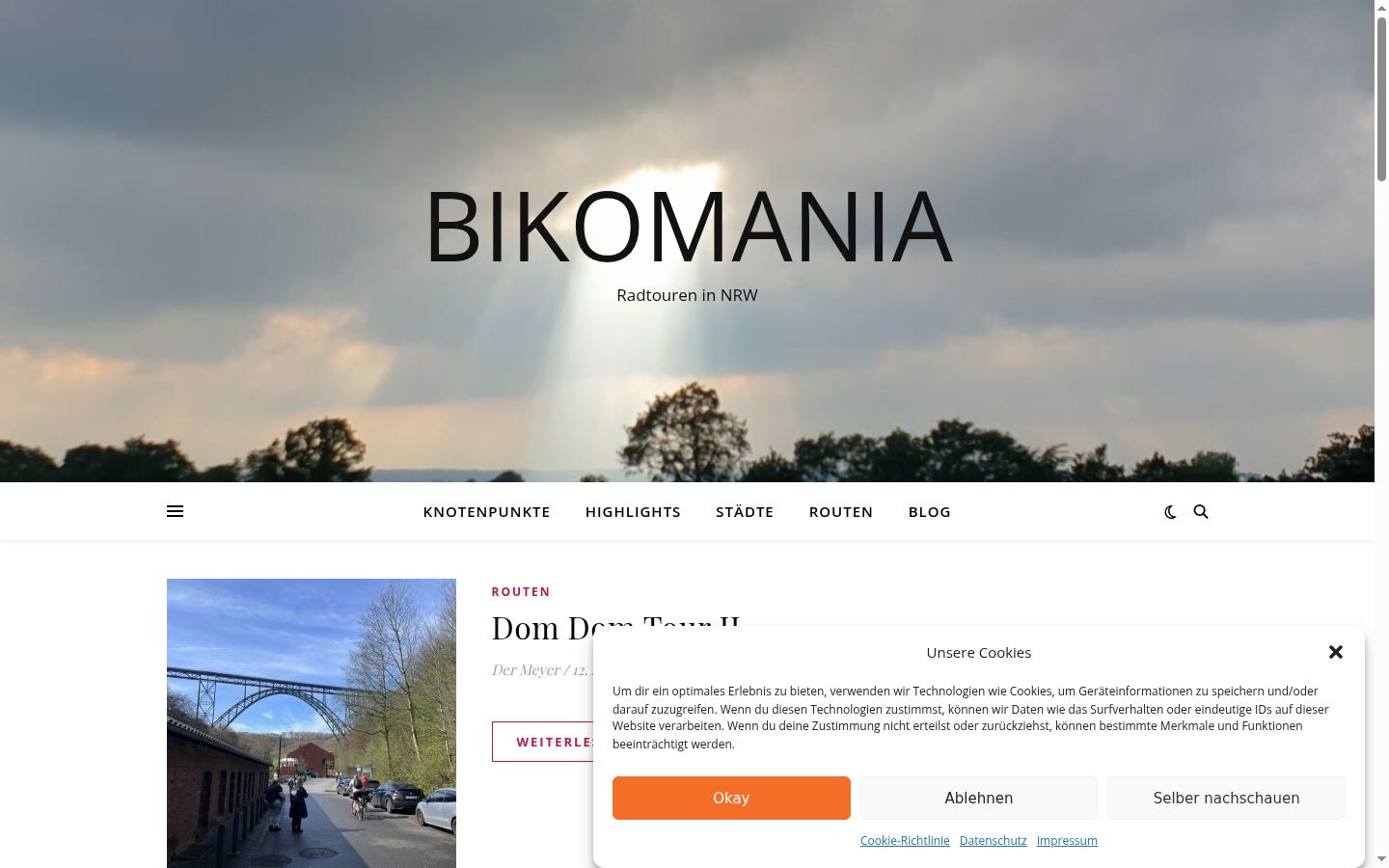 Skärmbild av samtyckesbannern som visades före någon interaktion