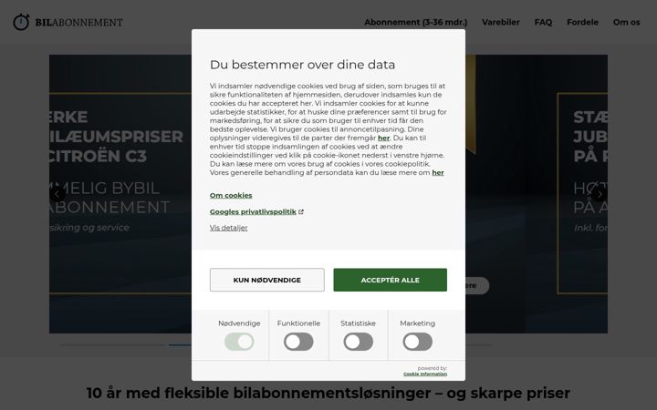 Screenshot of bilabonnement.dk