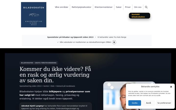 Screenshot του biladvokaten.no