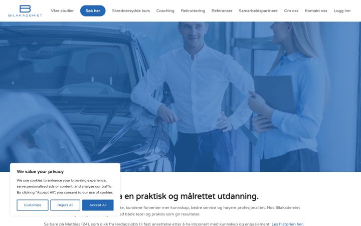 Screenshot of bilakademiet.no
