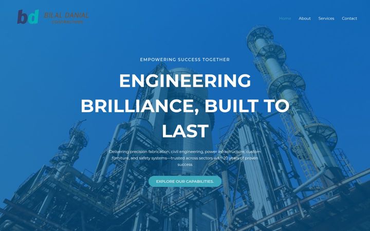 Screenshot of bilaldanialcontractors.com